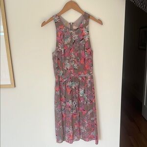 Rebecca Taylor Floral Sleeveless Dress - Pink and Gray